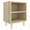 vidaXL Table de chevet avec pieds en bois Ch&ecirc;ne sonoma 40x30x50 cm