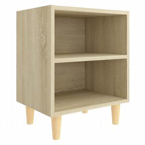 vidaXL Table de chevet avec pieds en bois Ch&ecirc;ne sonoma 40x30x50 cm