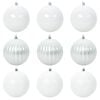 vidaXL Ensemble de Boules de No&euml;l XL 9 pc Blanc &Oslash; 15 cm Plastique LED