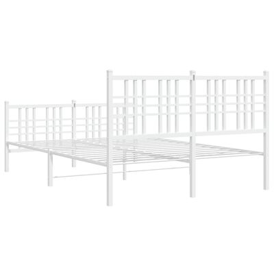 vidaXL Cadre de lit métal sans matelas et pied de lit blanc 120x200 cm