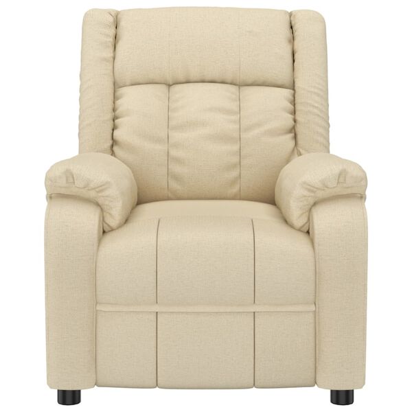 vidaXL Fauteuil inclinable Cr&egrave;me Tissu