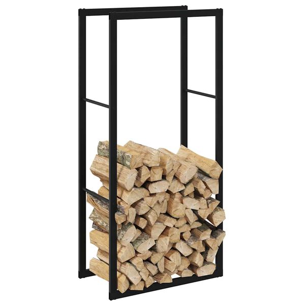vidaXL Portant de bois de chauffage noir 55x30x116 cm acier
