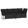 vidaXL Canap&eacute; de jardin avec coussins Noir R&eacute;sine tress&eacute;e