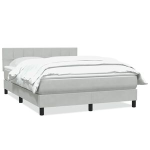vidaXL Sommier &agrave; lattes de lit et matelas gris clair 160x220cm velours