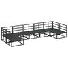 vidaXL Ensemble de canapé de jardin avec coussin 7 pcs Noir Aluminium