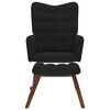 vidaXL Chaise &agrave; bascule avec tabouret en velours noir