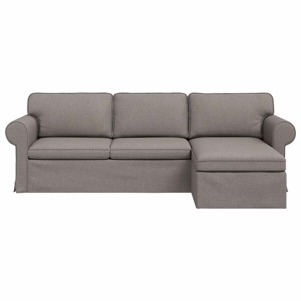 vidaXL Canap&eacute; 210cm Taupe M&eacute;tал