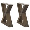 vidaXL Pieds de table basse 2 pi&egrave;ces Acier naturel 40 x (30-31,3) cm Acier