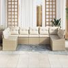 vidaXL Ensemble de canap&eacute; de jardin 9 pcs Beige Poly rotin