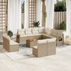 vidaXL Salon de jardin avec coussins 12 pcs beige r&eacute;sine tress&eacute;e