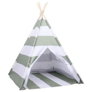 vidaXL Tente pour enfants Ray&eacute; Gris et blanc 120 x 120 x 150 cm