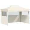vidaXL Tente de r&eacute;ception pliable avec 3 parois 3x4 m Acier Cr&egrave;me