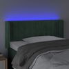 vidaXL T&ecirc;te de lit &agrave; LED Vert fonc&eacute; 93x16x78/88 cm Velours