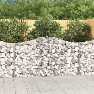 vidaXL Panier de gabions arqué 200x30x100/120 cm Fer galvanisé