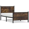 vidaXL Cadre de lit en m&eacute;tal sans matelas ch&ecirc;ne fum&eacute; 90x200 cm