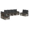 vidaXL Ensemble de canap&eacute; de jardin 8 pcs Gris et Gris fonc&eacute; polyrotin