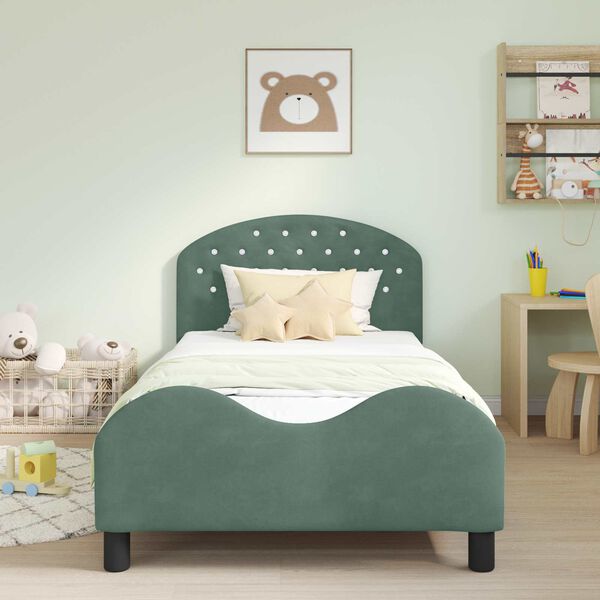 vidaXL Cadre de lit pour enfants avec t&ecirc;te de lit Vert Mer 80 x 200 cm