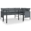 vidaXL Ensemble &agrave; manger de jardin 2 pcs anthracite acier