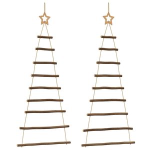 vidaXL Sapins de No&euml;l suspendus avec &eacute;toiles sup&eacute;rieures 2pcs 55x120cm