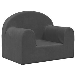 vidaXL Canap&eacute; pour enfants anthracite peluche douce