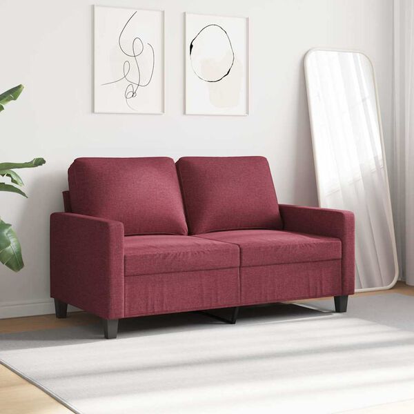 vidaXL Canap&eacute; &agrave; 2 places Rouge bordeaux 120 cm Tissu