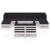 vidaXL Salon de jardin 9 pcs avec coussins Blanc Bois de pin massif