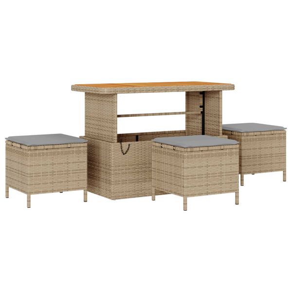 vidaXL Ensemble de canap&eacute; de jardin avec coussin 9 pcs Beige polyrotin
