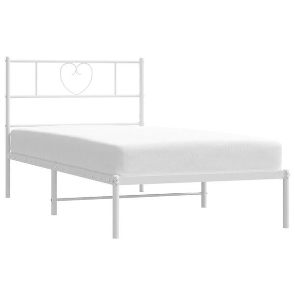 vidaXL Cadre de lit métal sans matelas avec tête de lit blanc 80x200cm