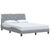 vidaXL Cadre de lit sans matelas gris clair 140x190 cm tissu