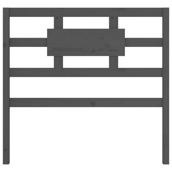 vidaXL T&ecirc;te de lit Gris 80,5x4x100 cm Bois massif de pin