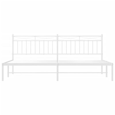 vidaXL Cadre de lit métal sans matelas et tête de lit blanc 193x203 cm