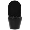 vidaXL Toilette suspendue au mur sans rebord C&eacute;ramique Noir