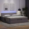 vidaXL Lit ottoman avec matelas & LED Gris 160x200cm similicuir