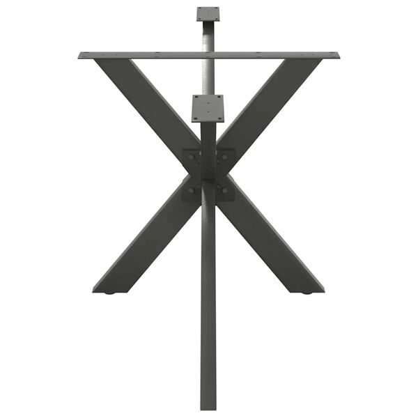 vidaXL Pied de table &agrave; manger en forme d'araign&eacute;e, anthracite, 150 x 78 x (72-73) cm, acier
