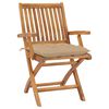 vidaXL Chaises pliables de jardin avec coussins lot de 8 Teck solide