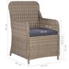 vidaXL Ensemble &agrave; manger de jardin 3 pcs Marron