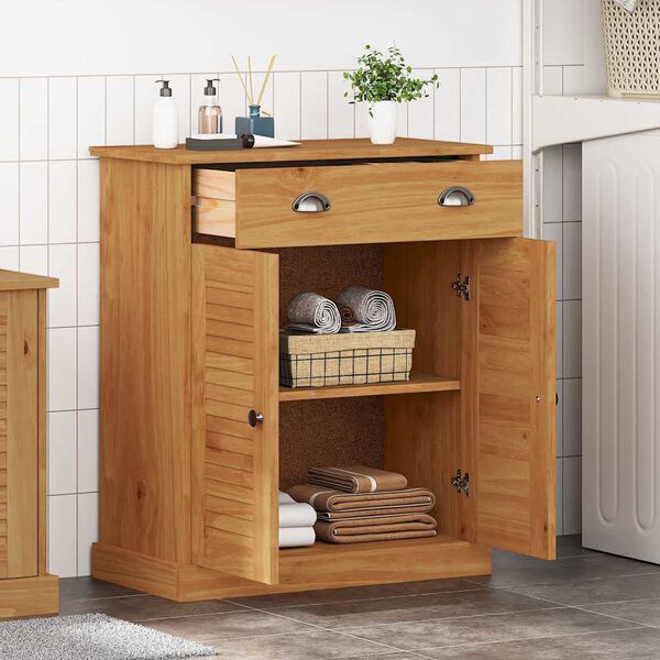 vidaXL Armoire de salle de bain avec porte VIGO Marron et Marron Miel
