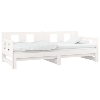 vidaXL Lit coulissant sans matelas blanc 2x(90x190) cm