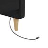 vidaXL Lit avec USB Noir Tissu 90x200 cm