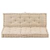 vidaXL Coussins de plancher de palette lot de 2 Coton Beige