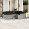vidaXL Salon de jardin 9 pcs avec coussins gris clair r&eacute;sine tress&eacute;e