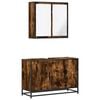 vidaXL Ensemble de meubles de salle de bain 2 pcs Ch&ecirc;ne fum&eacute;