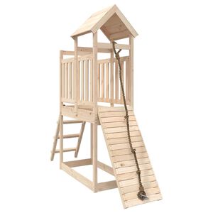 vidaXL Maisonnette de jeu avec mur d'escalade bois massif de pin