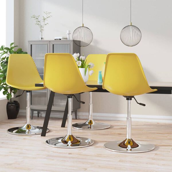 vidaXL Chaises &agrave; manger pivotantes lot de 4 jaune PP