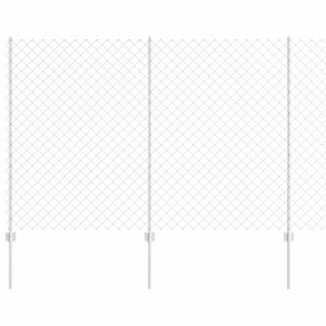vidaXL Cl&ocirc;ture grillag&eacute;e avec poteau 10 x 1,6 m Acier galvanis&eacute; Maille