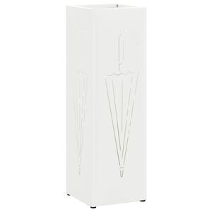 vidaXL Porte-parapluie Blanc 15,5 x 15,5 x 49 cm Métal