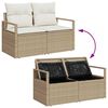 vidaXL Ensemble de canap&eacute; de jardin 9 pcs Beige et cr&egrave;me polyrotin