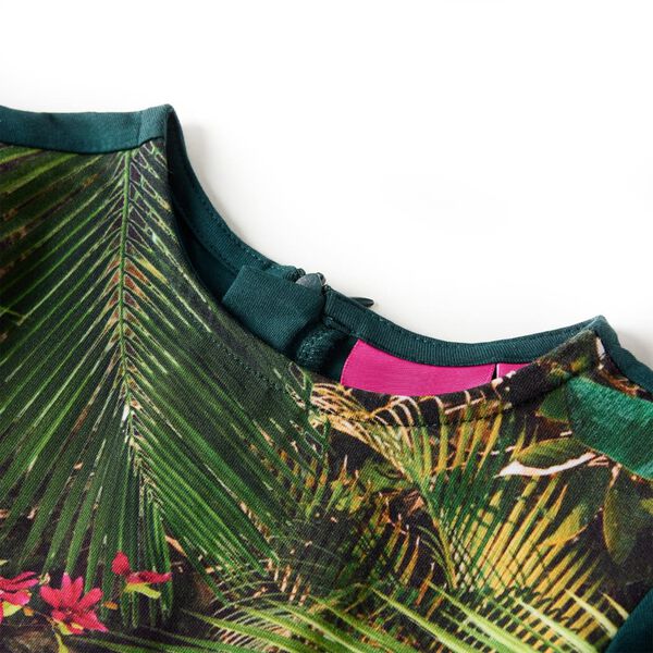 Robe pour enfants à manches longues vert foncé 116