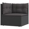 vidaXL Salon de jardin 10 pcs avec coussins noir r&eacute;sine tress&eacute;e