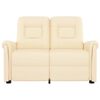 vidaXL Fauteuil de massage inclinable 2 places crème similicuir